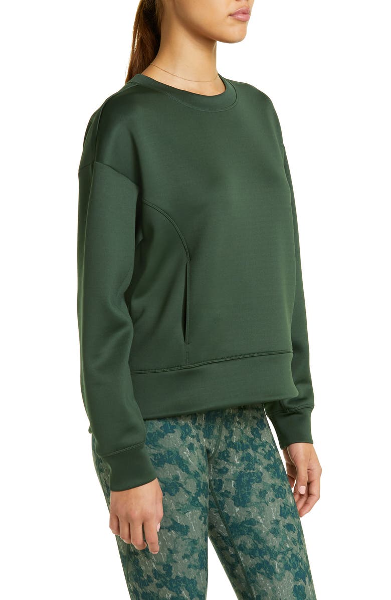 Zella Luxe Pocket Sweatshirt, Alternate, color, Green Sycamore