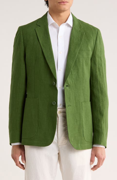 Tailored Fit Solid Linen Blazer