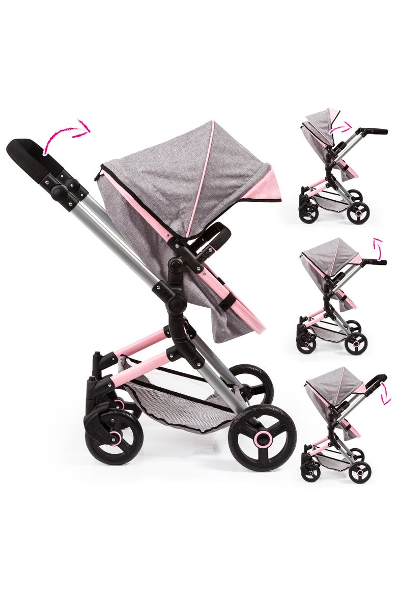 City Vario Doll Stroller Gray Pink Butterfly, Converts To Jogger, 20 Inch, Alternate, color, Gray
