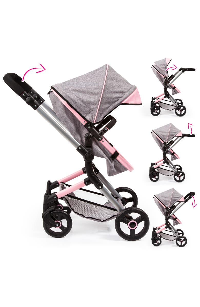 Bayer Design City Vario Doll Stroller Gray Pink Butterfly, Converts To Jogger, 20 Inch, Alternate, color, Gray