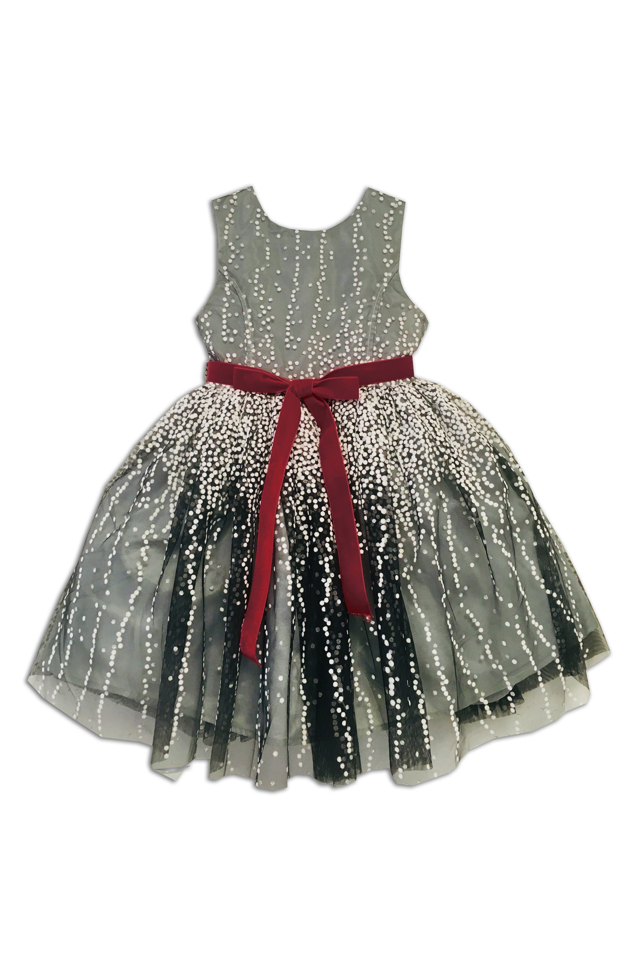 JOE-ELLA Kids' Glitter Dot Sleeveless Dress