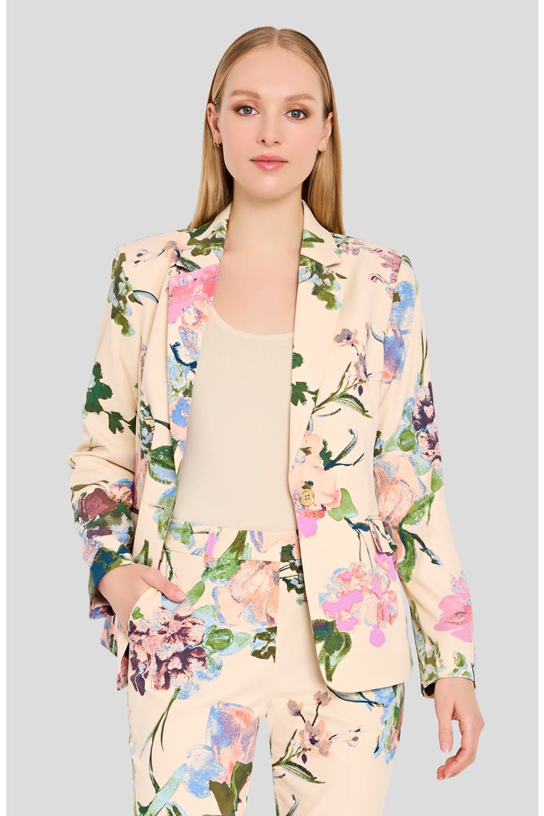 Floral Blazer, Alternate, color, SAND PEACH