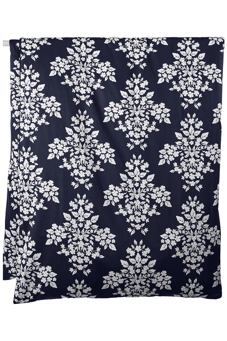 700 Thread Count Luxe Sateen Egyptian Cotton No Iron Bed Pillow Sham, Alternate, color, Deep Sea Navy/White Floral