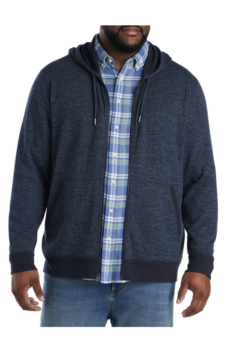 Faherty Big & Tall Double-Knit Zip-Front Hoodie, Main, color, 