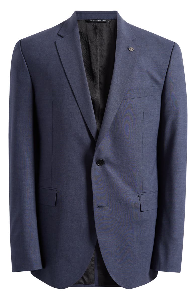 AllSaints Ross Slim Fit Blue Mélange Stretch Wool Sport Coat, Main, color,