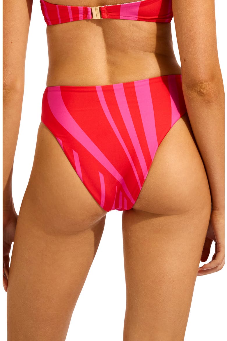 High Waist Bikini Bottoms, Alternate, color, FLAME