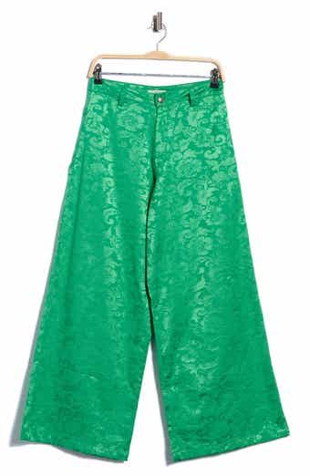 Kimchi Floral Jacquard Wide Leg Cover-Up Pants