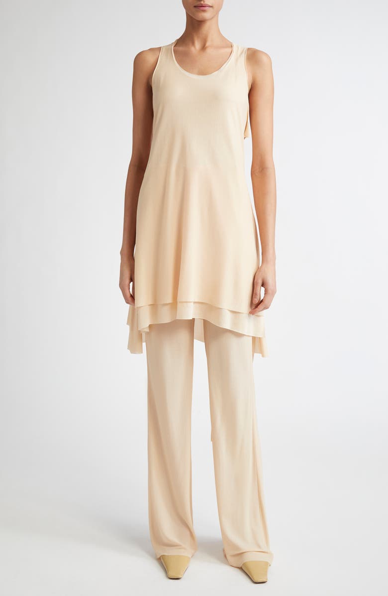 SETCHU Tiered Sheer Tank Minidress, Alternate, color, Beige