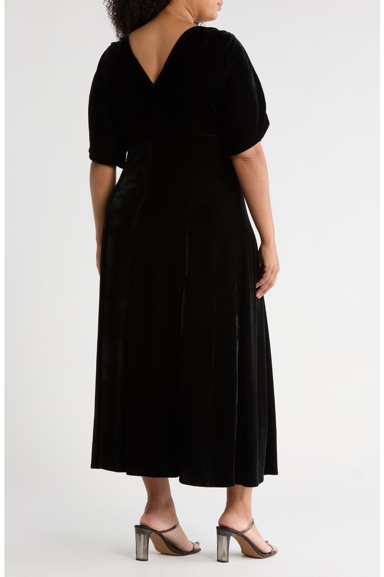 Velvet V-Neck Maxi Dress, Alternate, color, BLACK