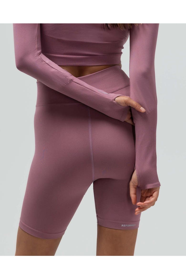 The V-Neck Long Sleeve Crop Top, Alternate, color, MAUVE