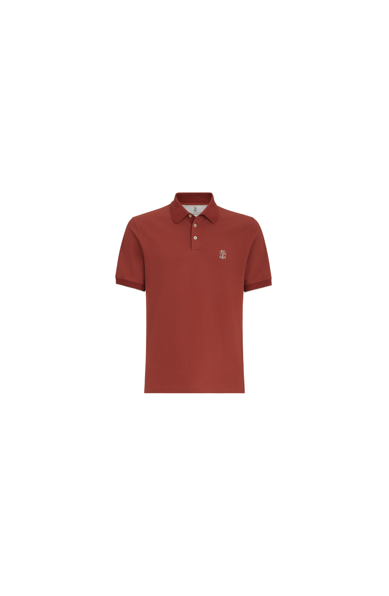 Brunello Cucinelli Cotton piqué polo shirt with logo, Alternate, color, Grey
