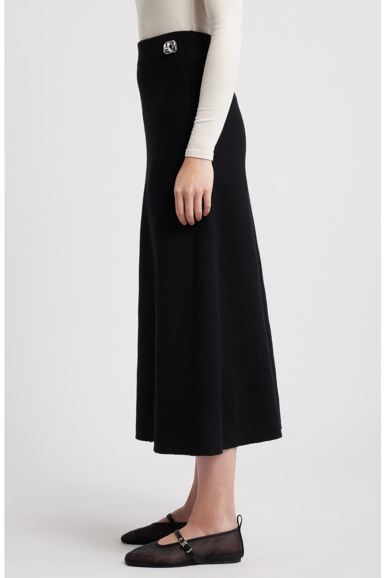 Bridget Wool Blend Midi Skirt, Alternate, color, BLACK