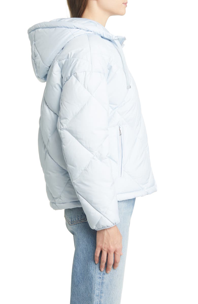 Cole Haan Women's Essential Water Resistant Crop Down & Feather Fill Hooded Jacket, Alternate, color, Arctic Ice