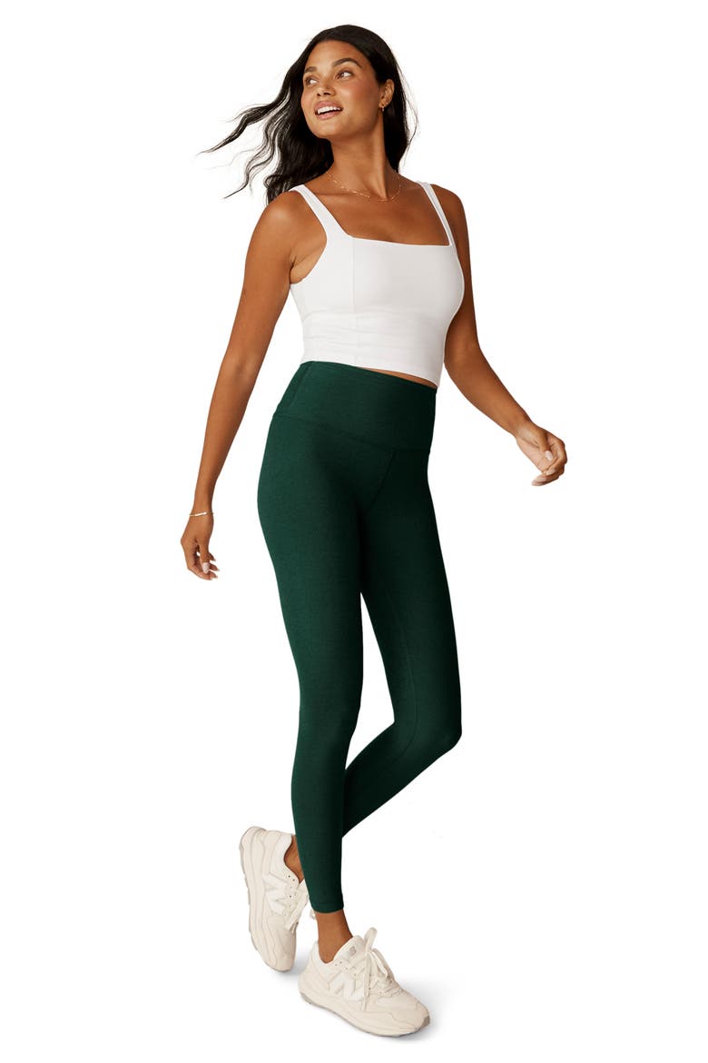 Caught in the Midi High Waist Leggings, Alternate, color, DARK SPRUCE GREEN HE