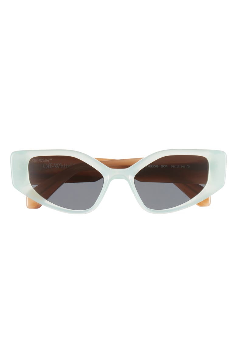Off-White Memphis 54mm Butterfly Sunglasses, Main, color, Teal Dark Grey