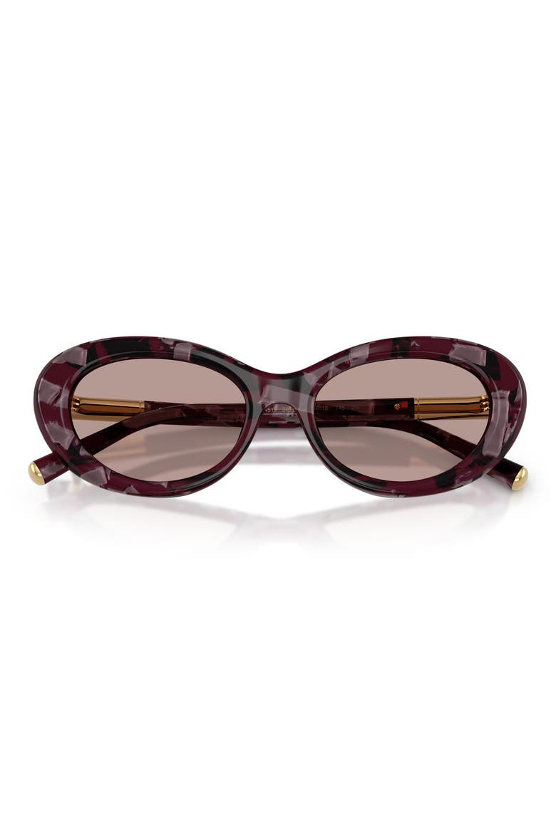 54mm Oval Sunglasses, Alternate, color, PEARL HAVANA PURPLE / BROWN