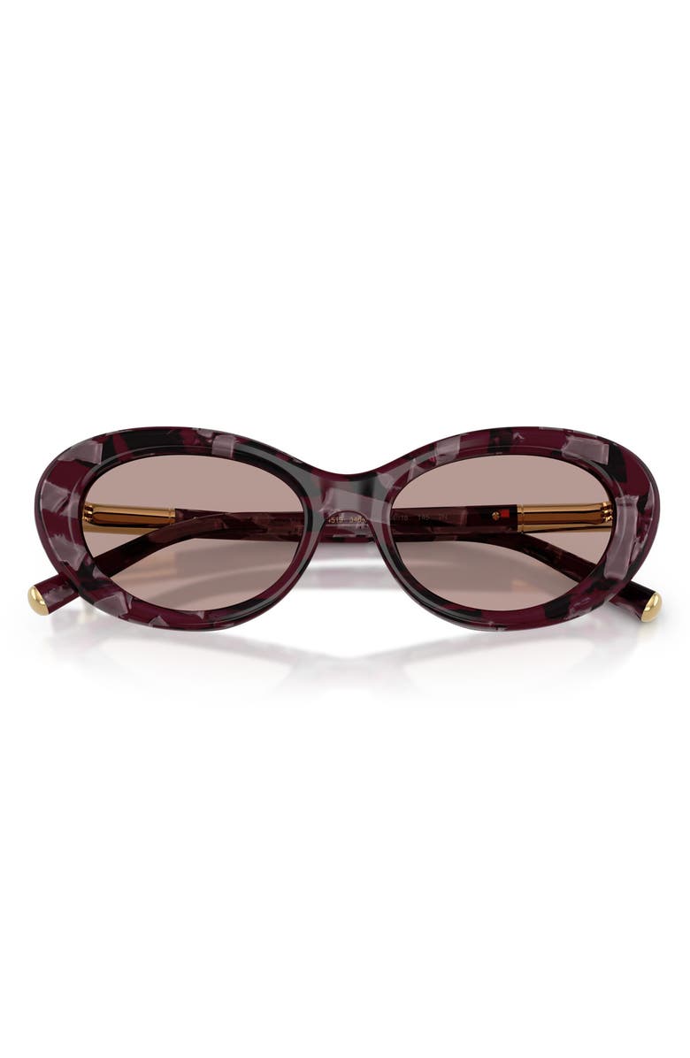 Dolce&Gabbana 54mm Oval Sunglasses, Alternate, color, Pearl Havana Purple / Brown