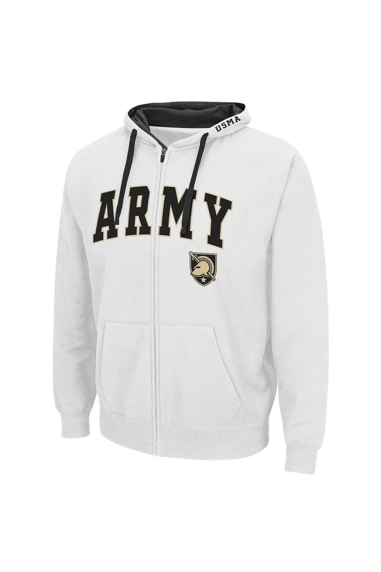 Men's Colosseum White Army Black Knights Arch & Logo 2.0 Full-Zip Hoodie, Alternate, color, White