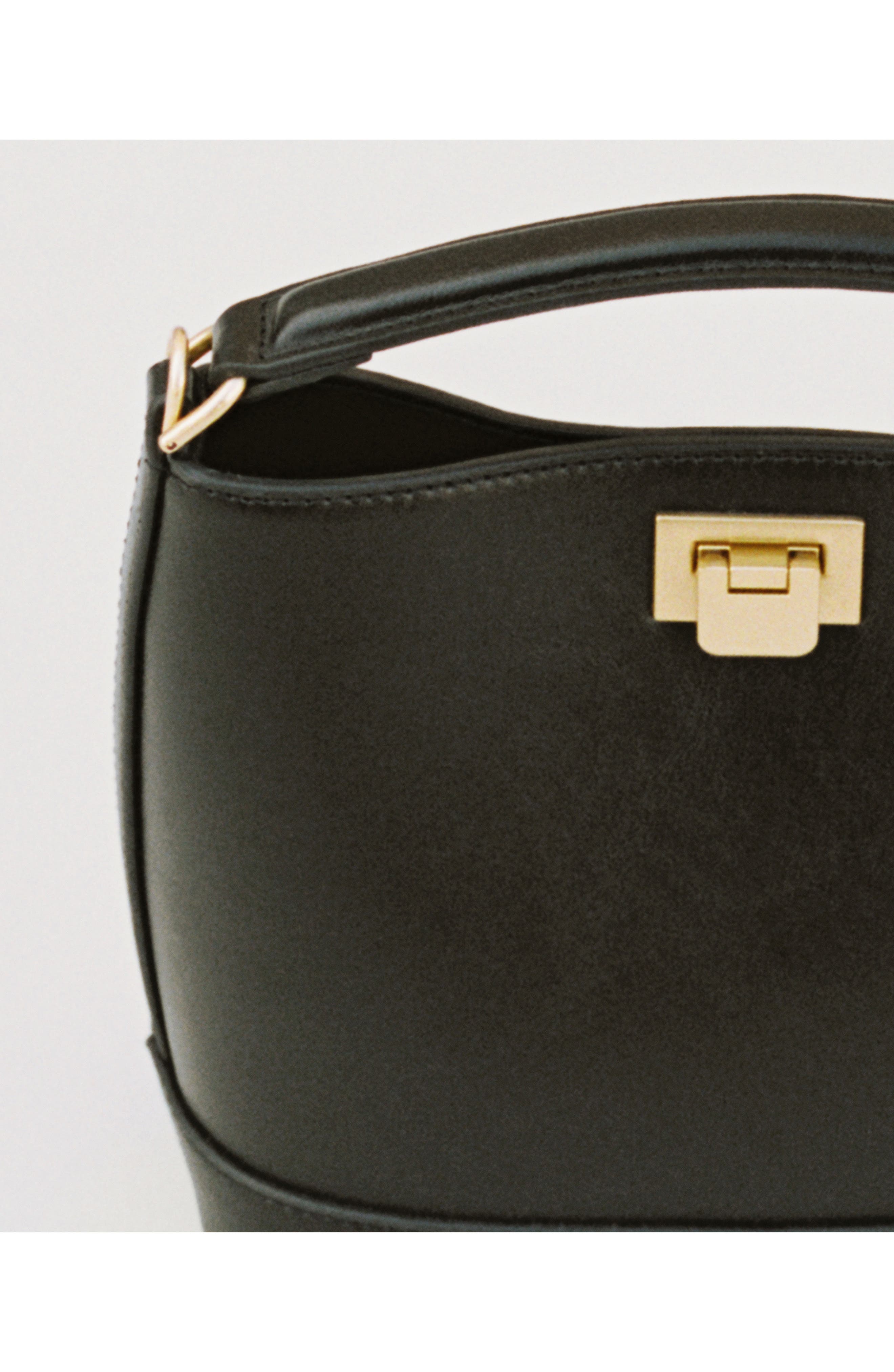 MANGO Mini Faux Leather Top Handle Bag, Alternate, color, 