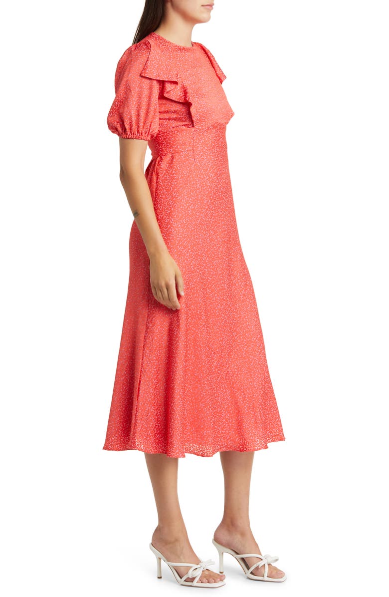 Ted Baker London Mayyia Ruffle Tie Back Puff Sleeve A-Line Dress, Alternate, color, 