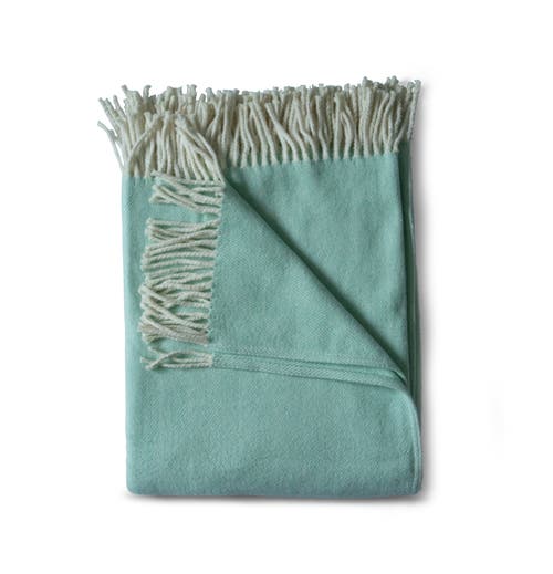 Evangeline 100% Cotton Herringbone Throws In Green