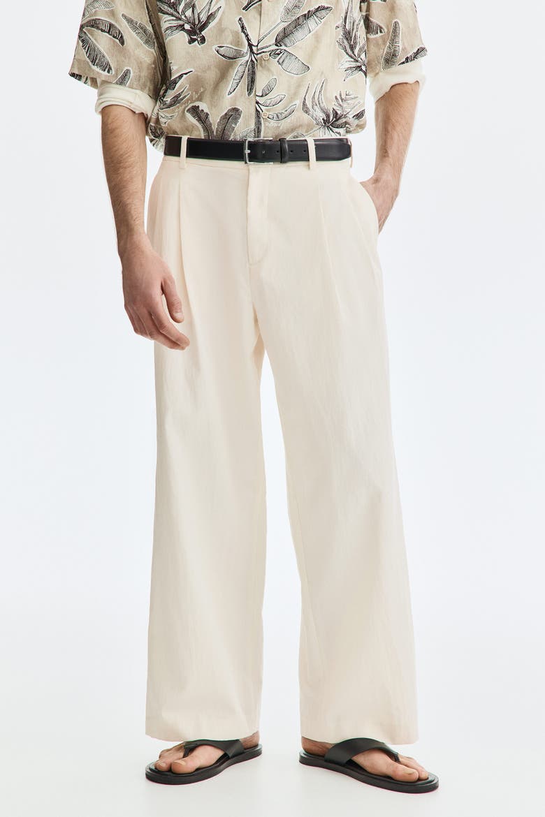 Loose Fit Wide Trousers, Alternate, color, Cream