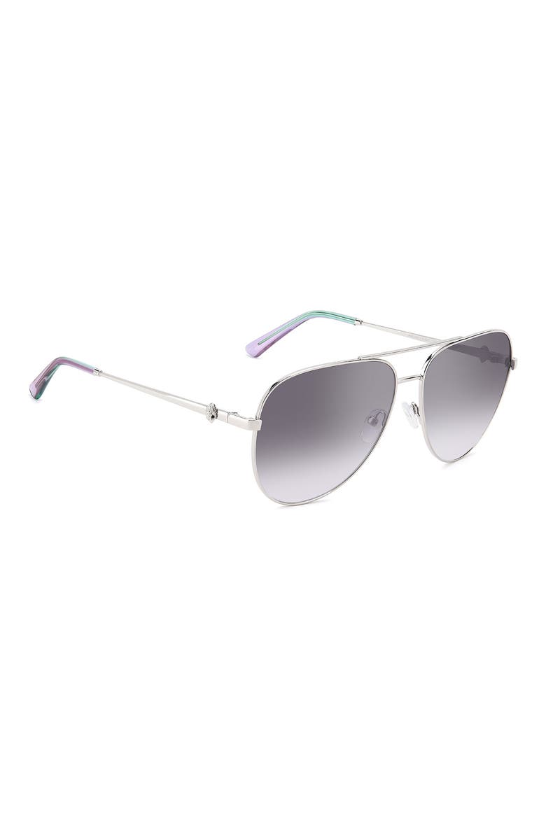 65mm Oversize Gradient Pilot Sunglasses, Alternate, color, PALLADIUM/ GREY SILVER