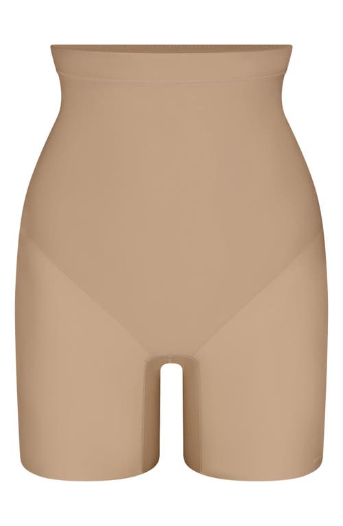 Skims Body Core Sculpt Mid Rise Shorts In Brown