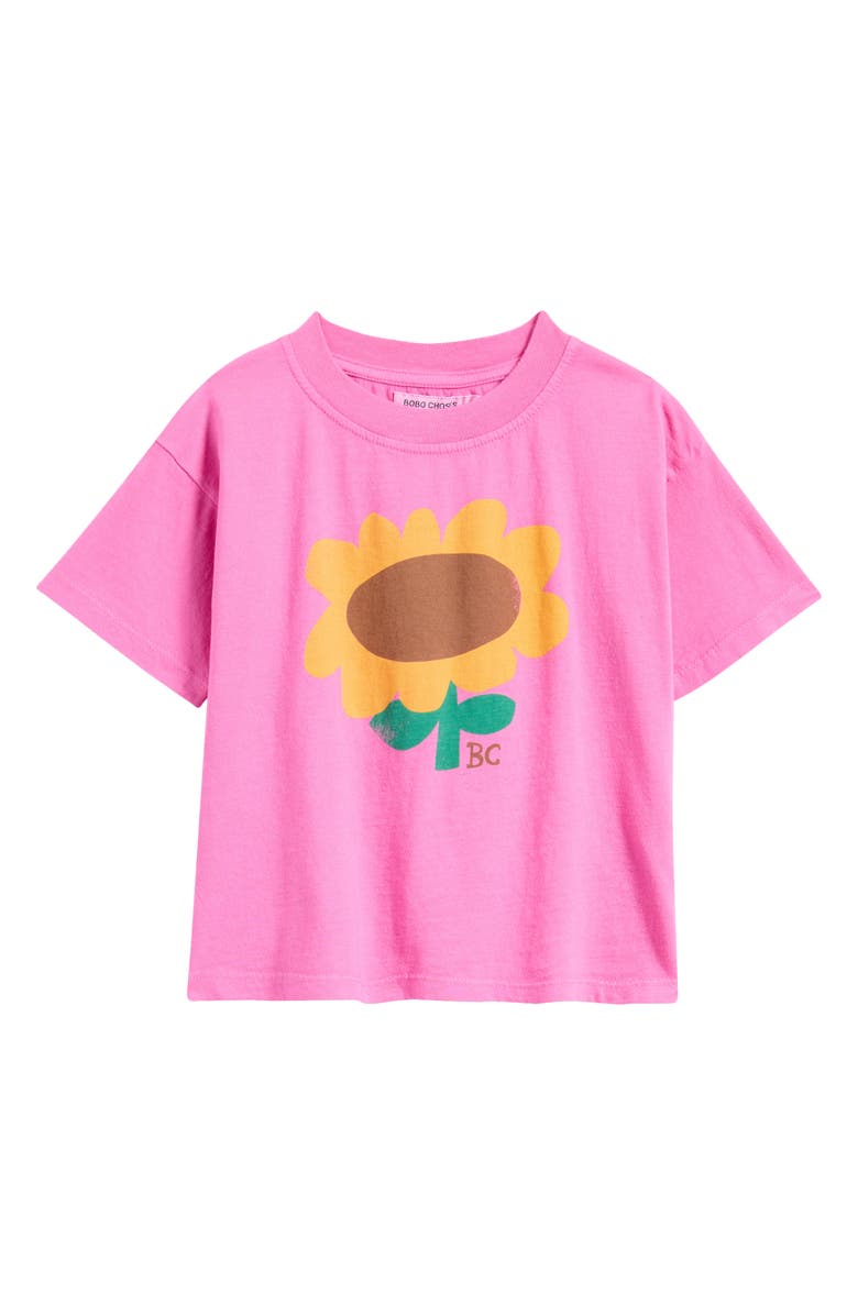 Bobo Choses Kids' Sunflower Organic Cotton Graphic T-Shirt, Main, color, Fuchsia