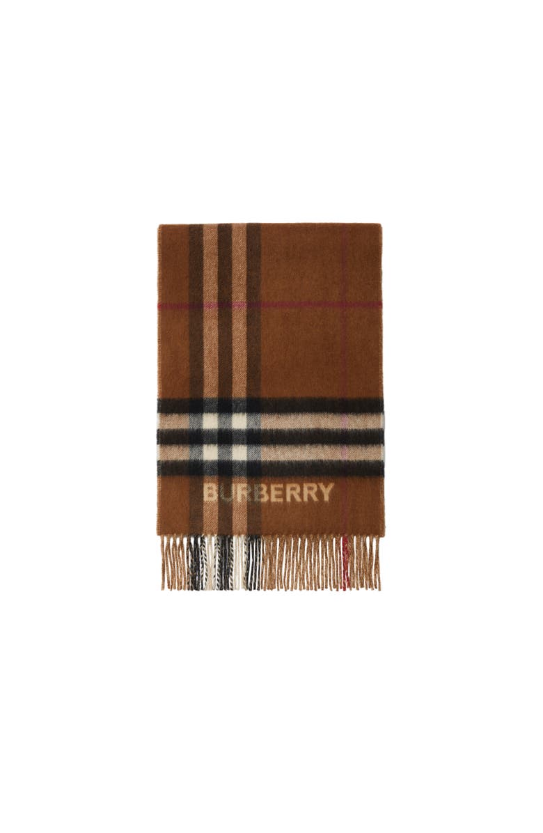 Burberry Contrast Check Cashmere Scarf, Alternate, color, Archive Beige/Birch Brown