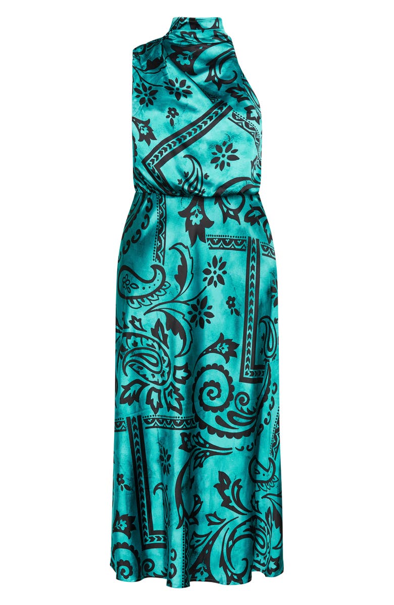 City Chic Elaine Print Sleeveless Maxi Dress, Alternate, color, Turquoise/ Black Paisley
