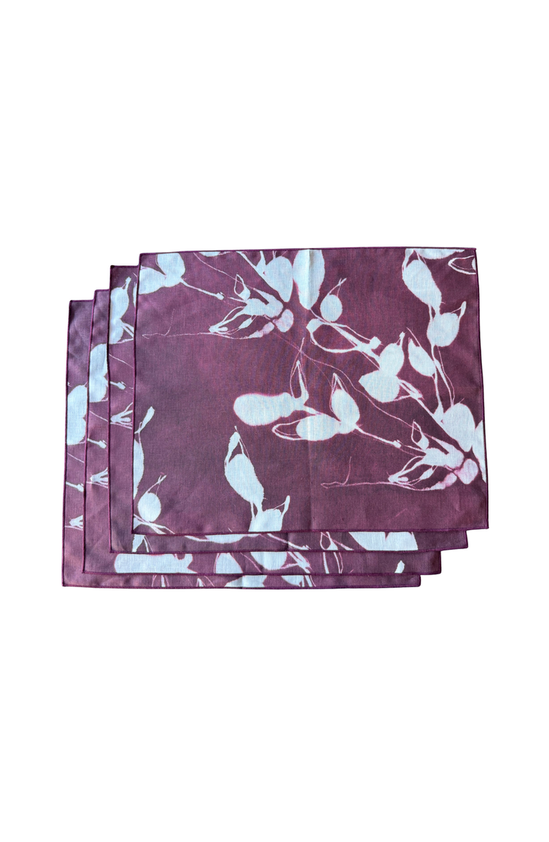 Goldie Home Porto Print in Aubergine Placemat set of 4, Main, color, Aubergine