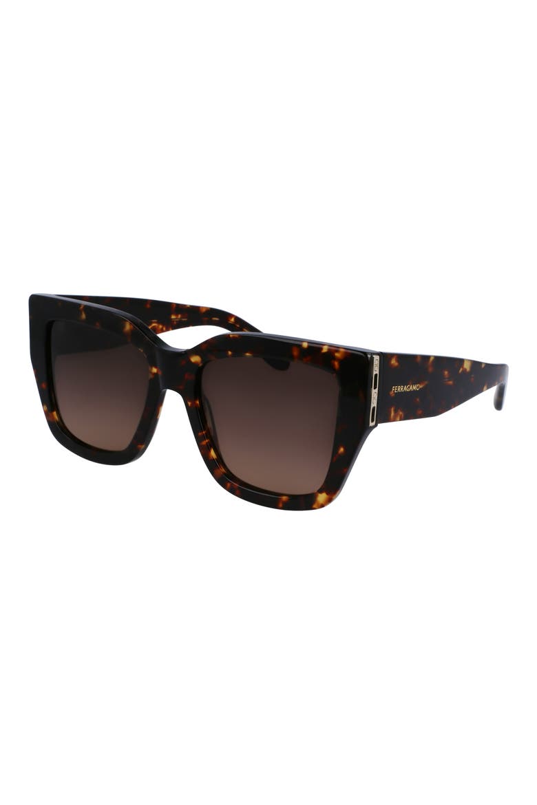 Gancini 55mm Modified Rectangular Sunglasses, Alternate, color, DARK TORTOISE