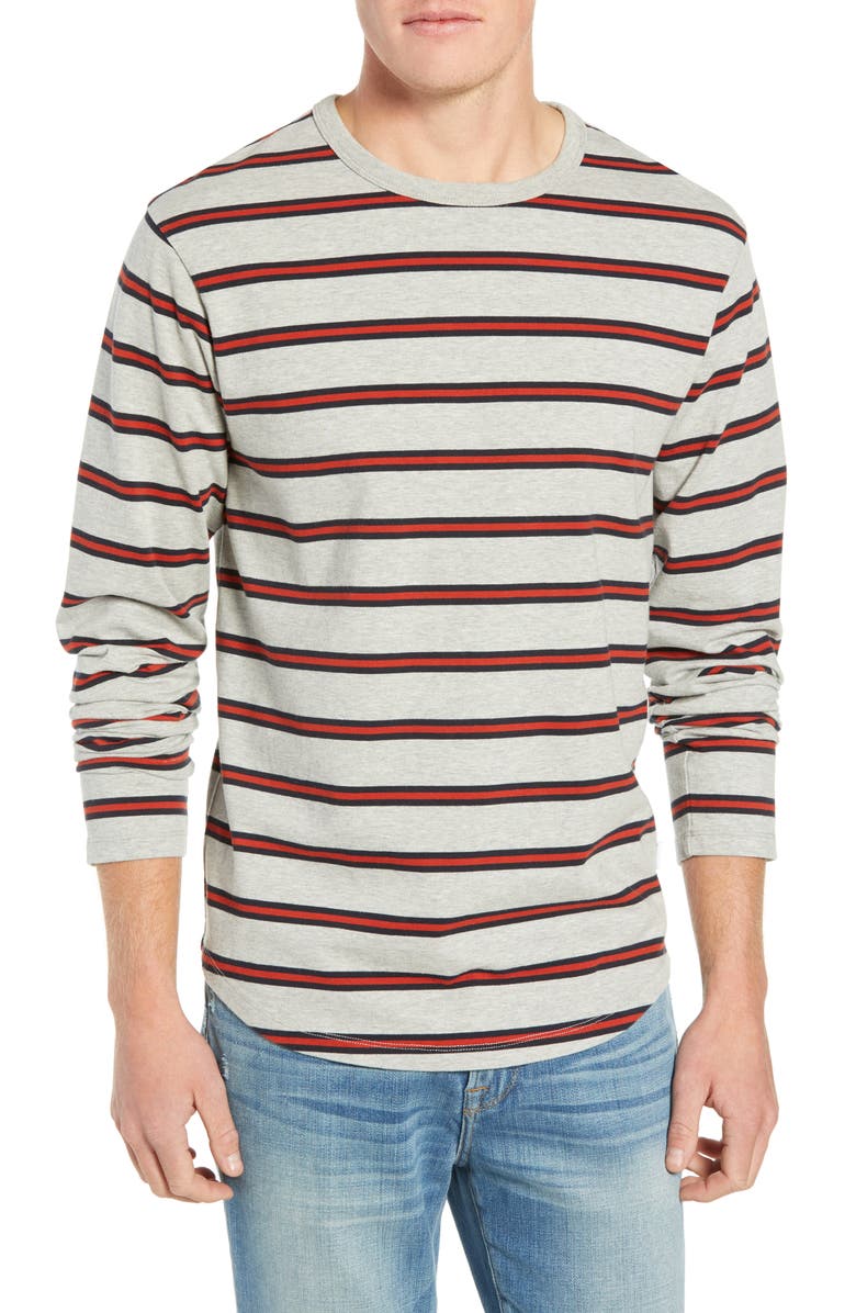 FRAME Stripe Slim Fit Long Sleeve Crewneck T-Shirt, Main, color, 