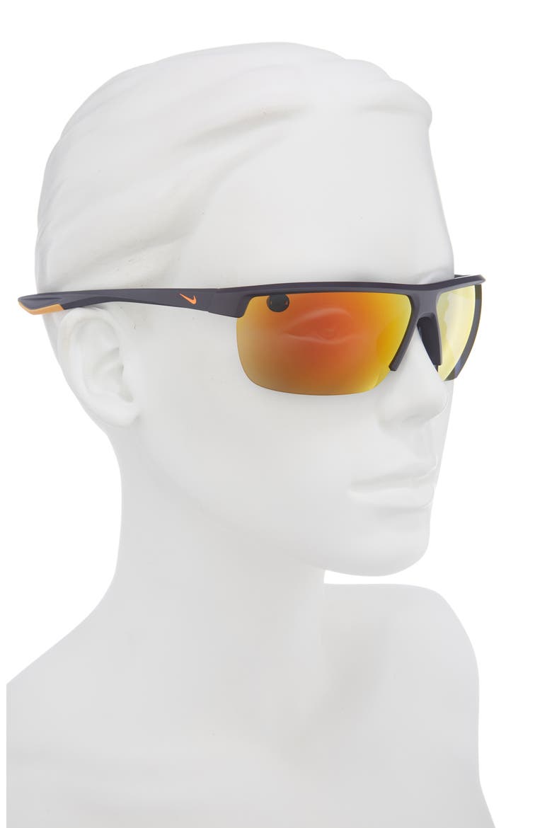 71mm Nike Tempest Performance Sunglasses, Alternate, color, MATTE GRIDIRON/ORANGE MIRRO