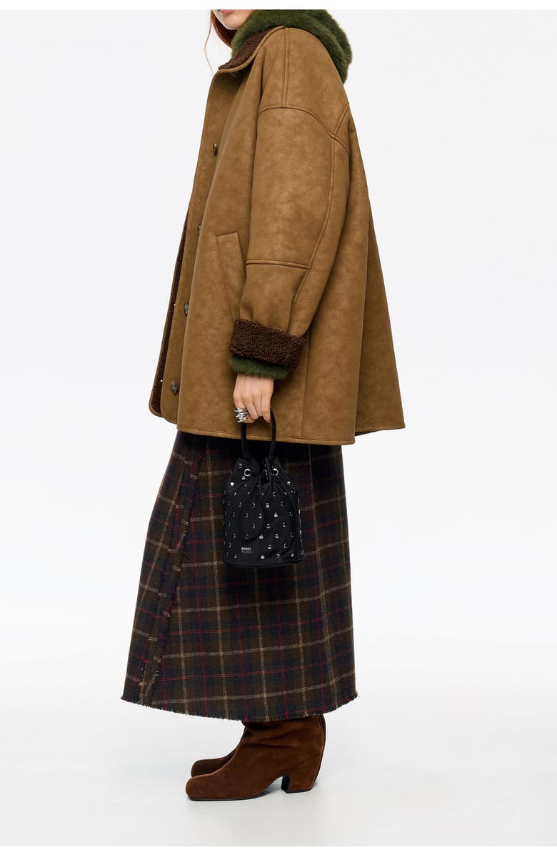 Bimba y Lola Nylon Mini bucket bag, Alternate, color, Black