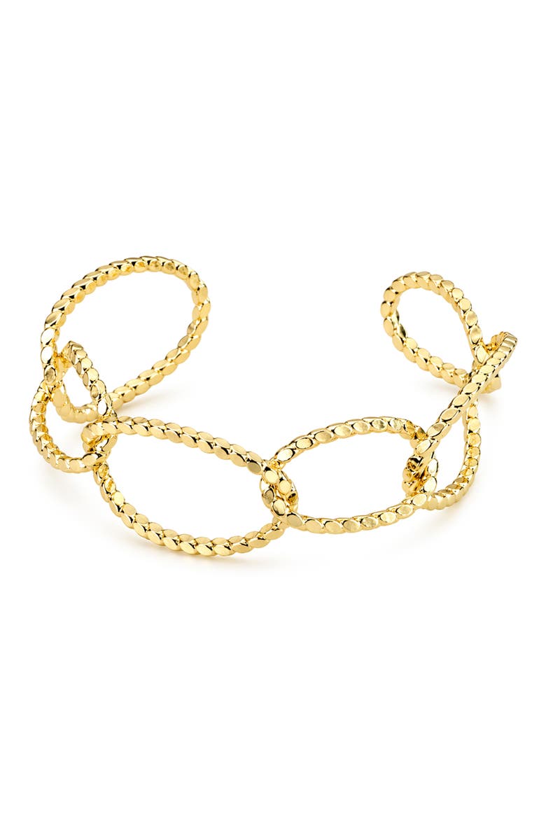 Textured Link Cuff Bracelet, Main, color, GOLD