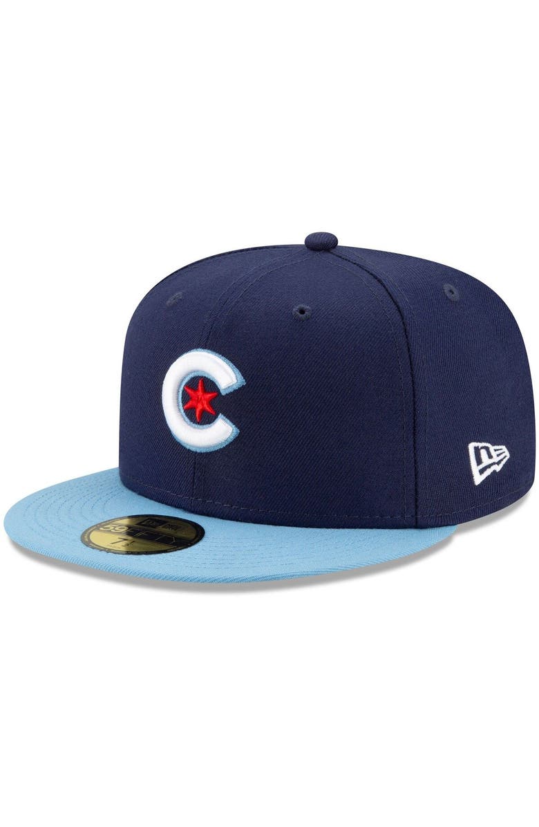 New Era Men's New Era Navy/Light Blue Chicago Cubs 2021 City Connect 59FIFTY Fitted Hat, Main, color, Navy