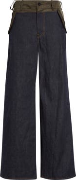 Sacai Baggy Mixed Media Jeans