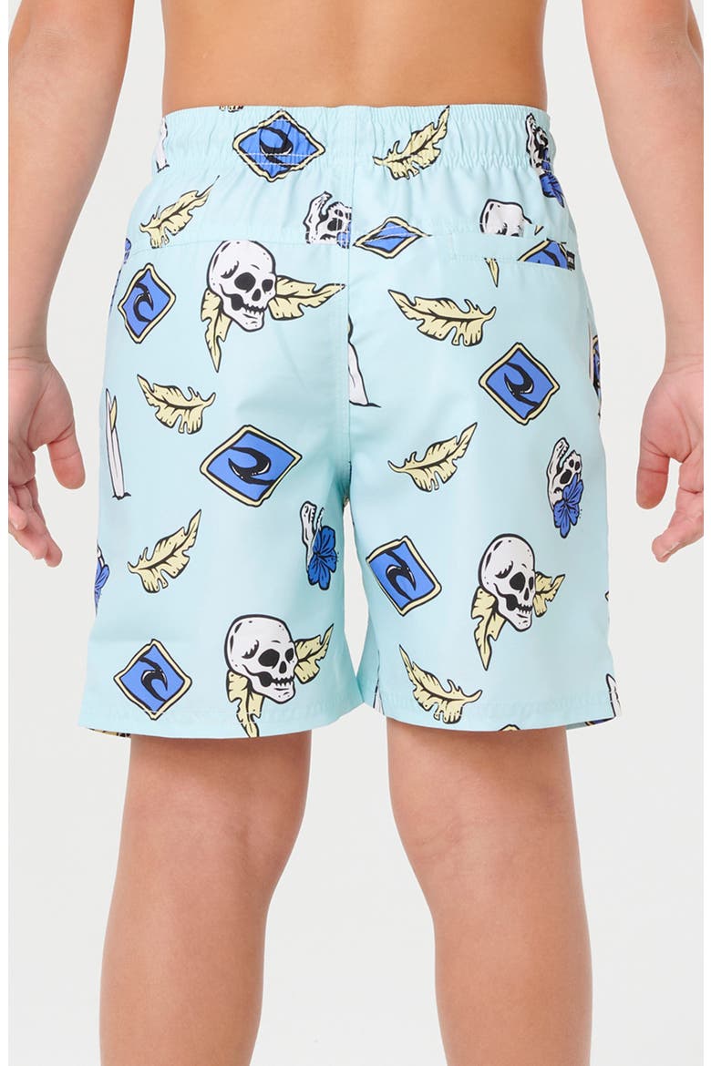 Kids' Sunset Sesh Swim Trunks, Alternate, color, LIGHT AQUA