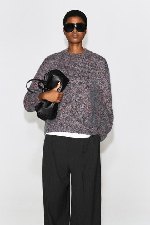 Tri-Tone Wool-Mohair Sweater