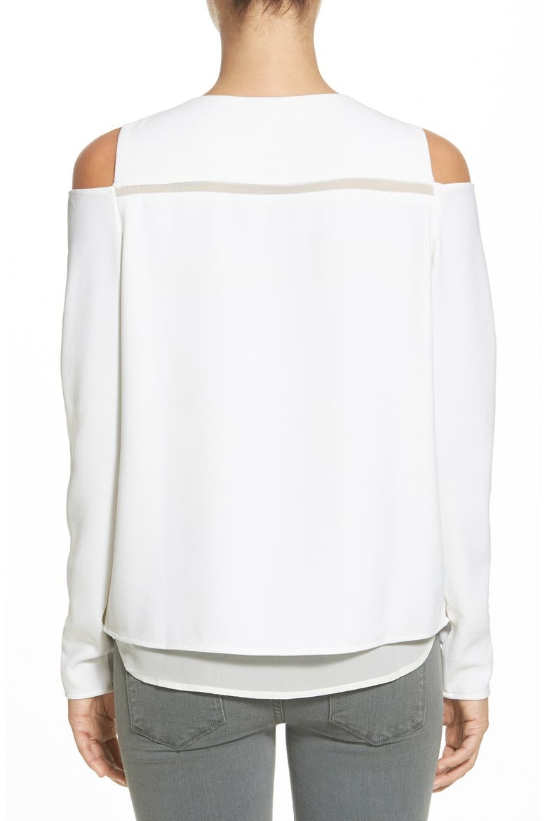 'Kayla' Cold Shoulder Blouse, Alternate, color, WHITE