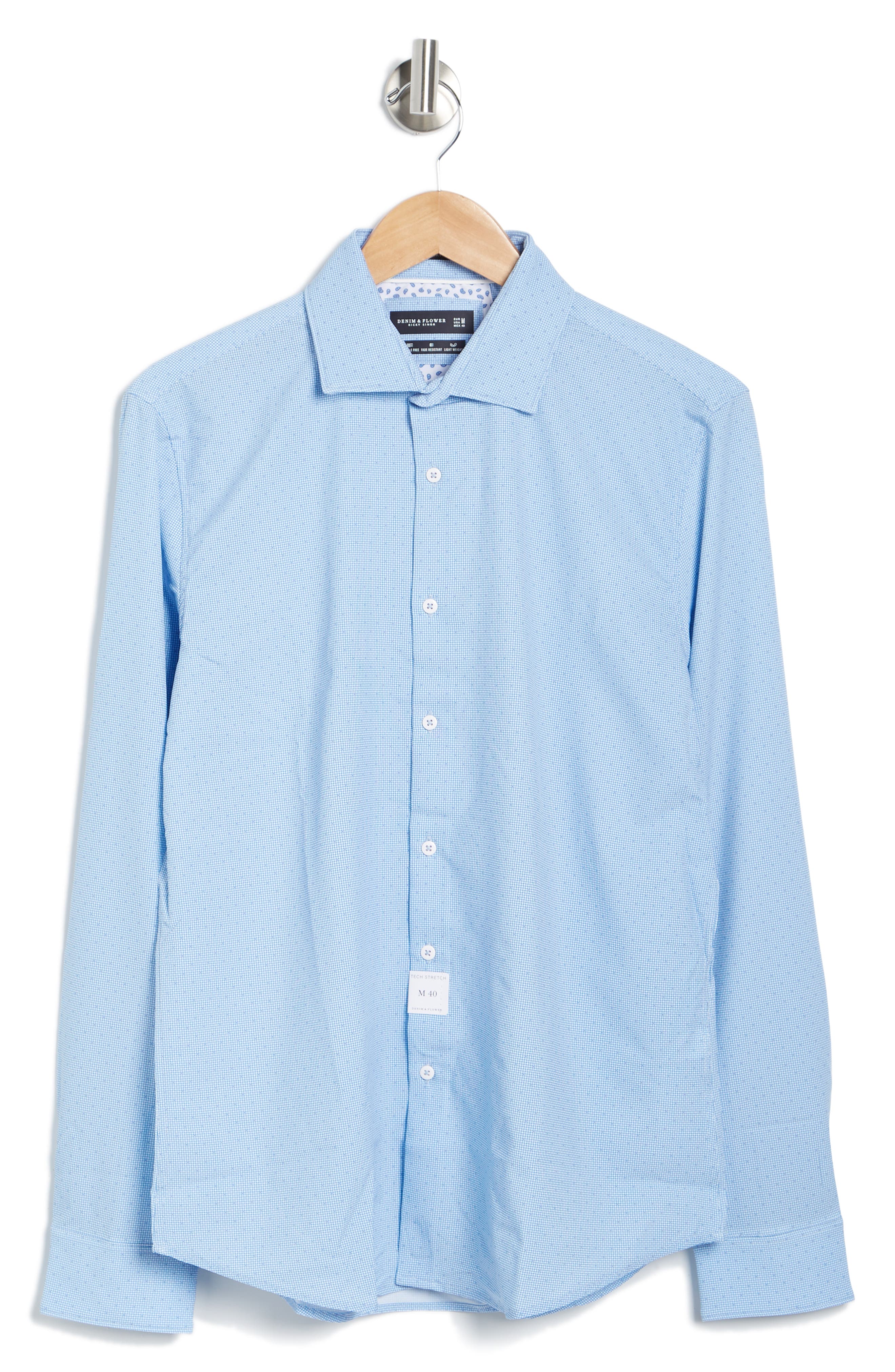 DENIM AND FLOWER Geometric Dot Long Sleeve Button-Up Shirt (Men ...