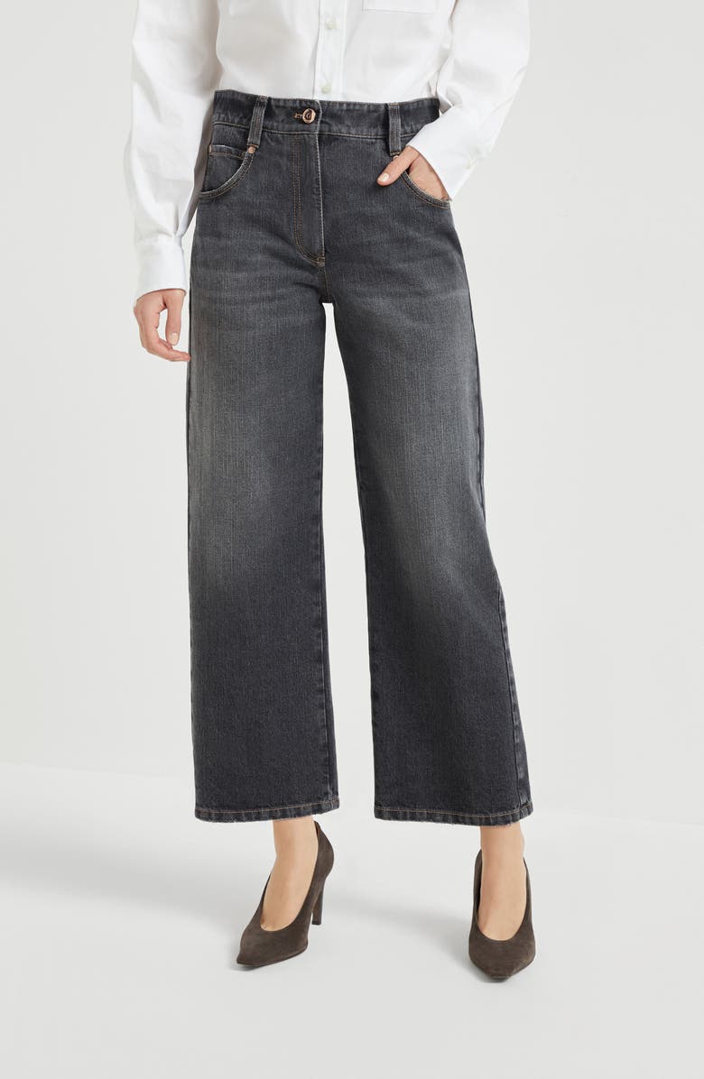 Brunello Cucinelli Authentic denim trousers, Alternate, color, Dark Grey