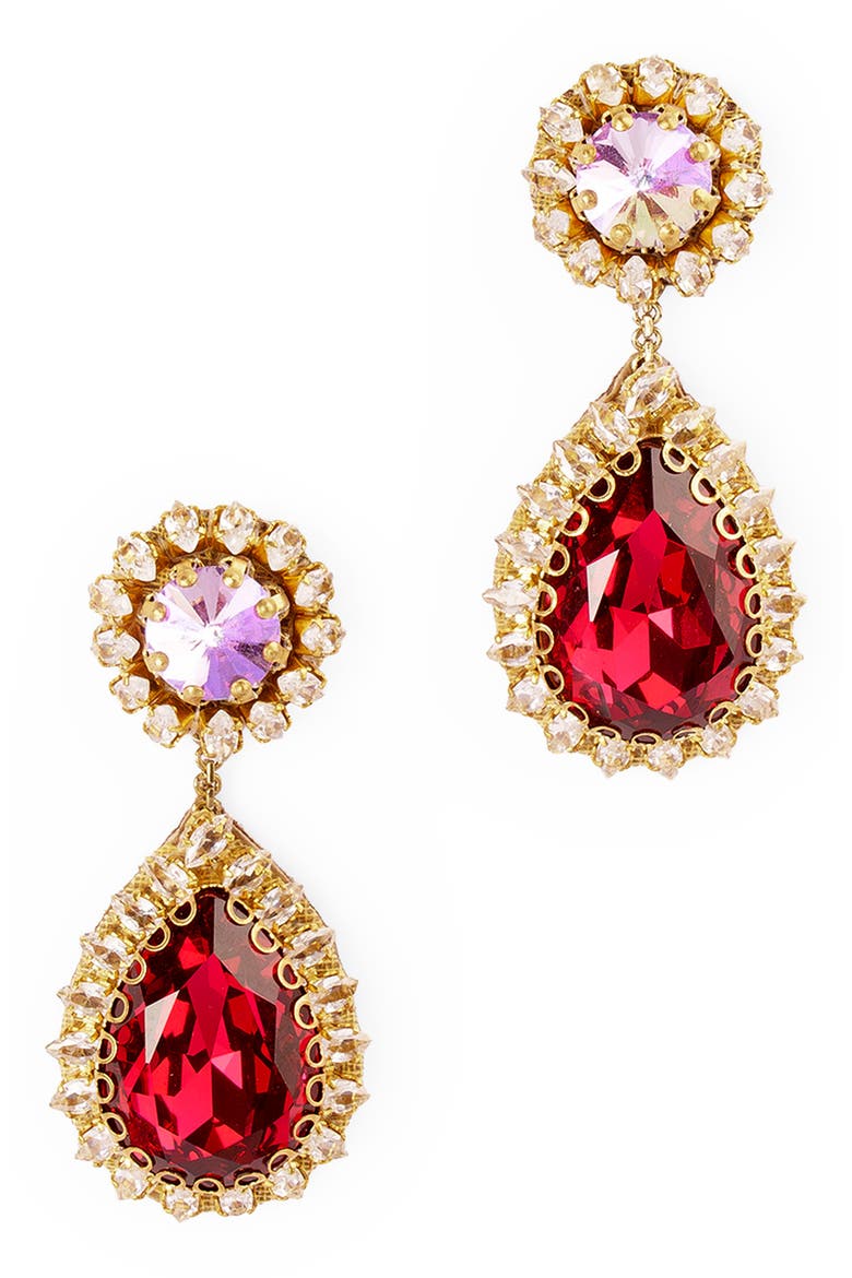 Rekhi Drop Earrings, Main, color, RUBY