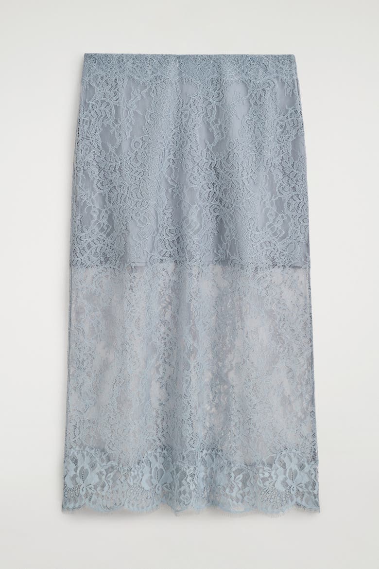 Lace Midi Skirt, Alternate, color, LIGHT BLUE