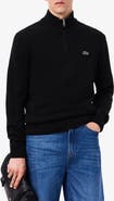 Lacoste Classic Fit Wool Quarter Zip Sweater