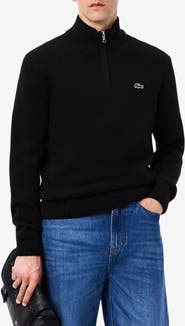 Lacoste Classic Fit Wool Quarter Zip Sweater
