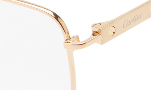 Cartier 55mm Rectangular Optical Glasses In Gold