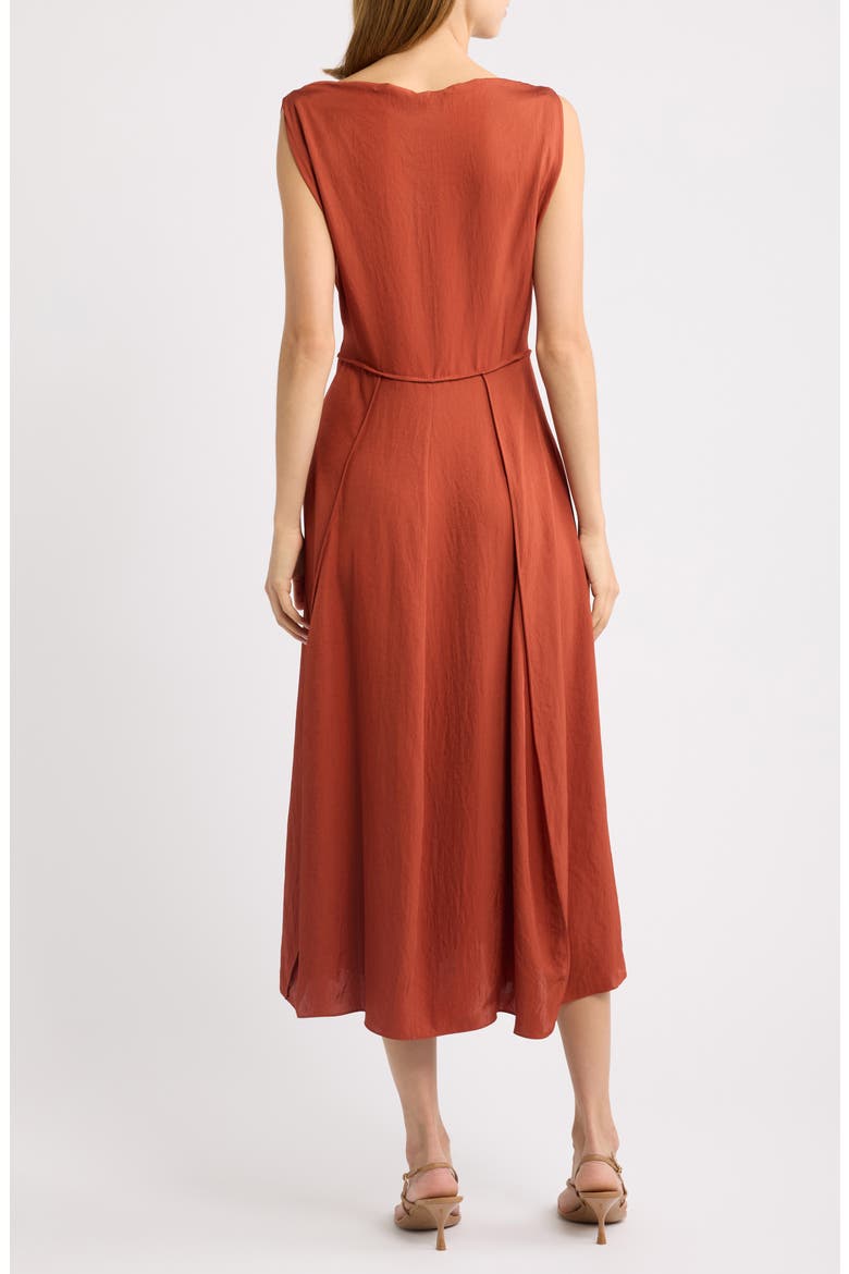 Boat Neck Midi Dress, Alternate, color, UMBER